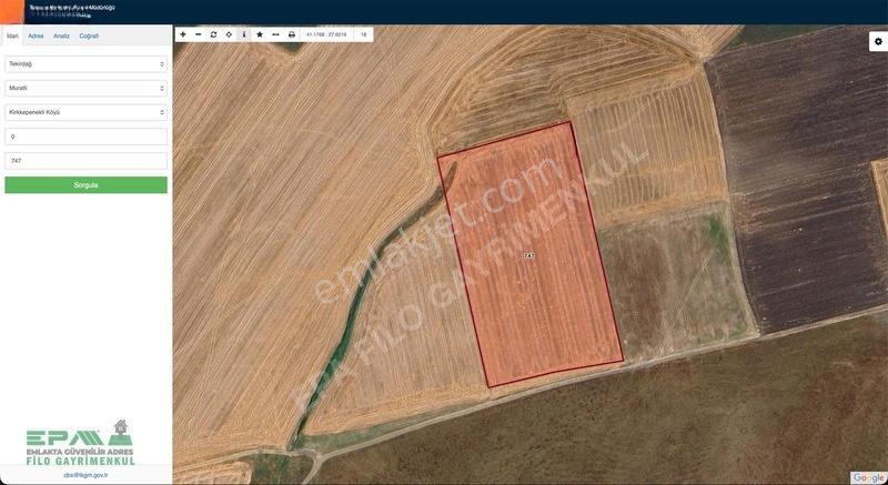 Tekirdağ Muratlı Kırkkepenekli 27.600 M² Satılık Tarla — fotoğraf 2