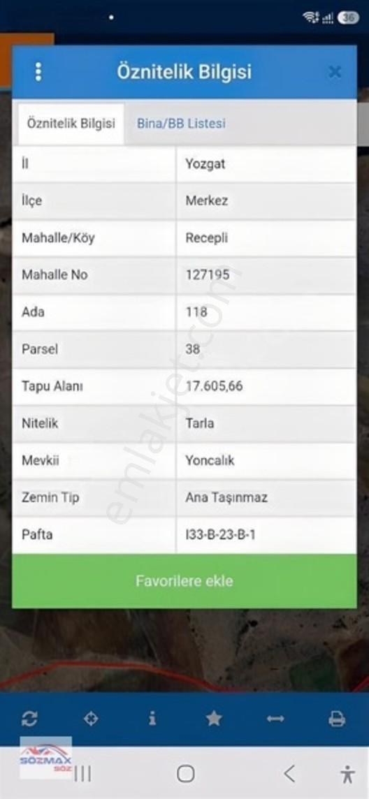 Recepli'de Satılık Tarla 17.605m Tek Tapu — fotoğraf 2