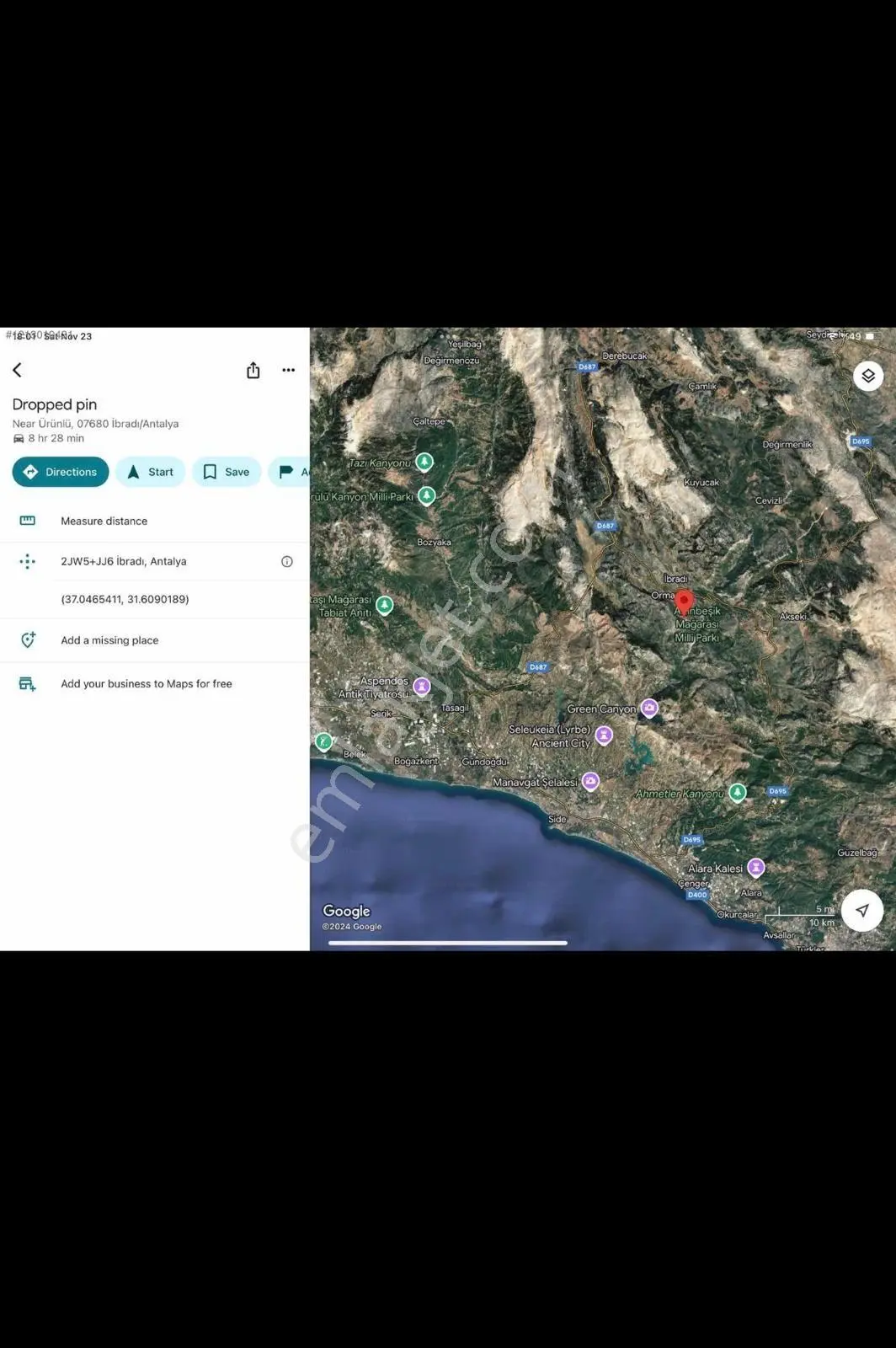 Antalya İbradı Ürünlü Mahallesi'nde Satılık 3.044 M² Tarla — fotoğraf 2