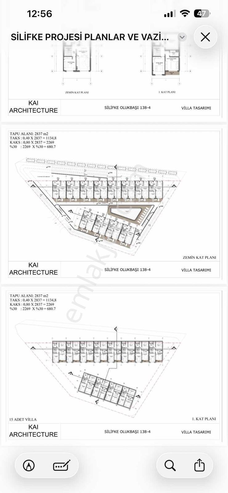 Silifke'De 12 Villa Projeli 2.837 M² Konut İmarlı Arsa