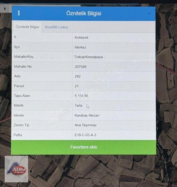 Üsküp'te Sanayi Yakını 774 M² Yatırımlık Tarla — fotoğraf 2
