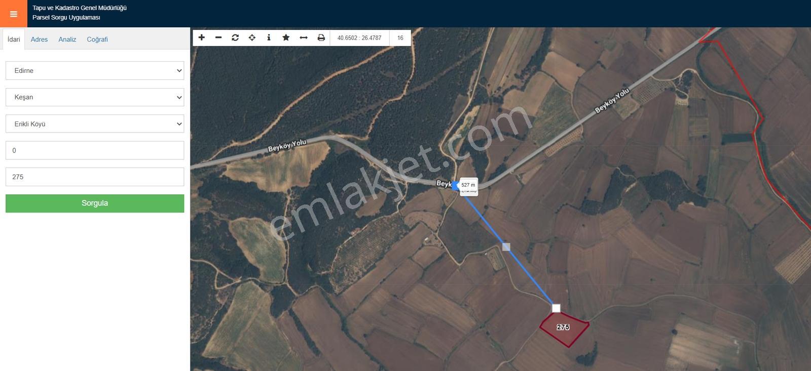 Edirne Keşan Erikli, Tuzla Gölü Manzaralı - Tek Tapu 10.500m² — fotoğraf 10