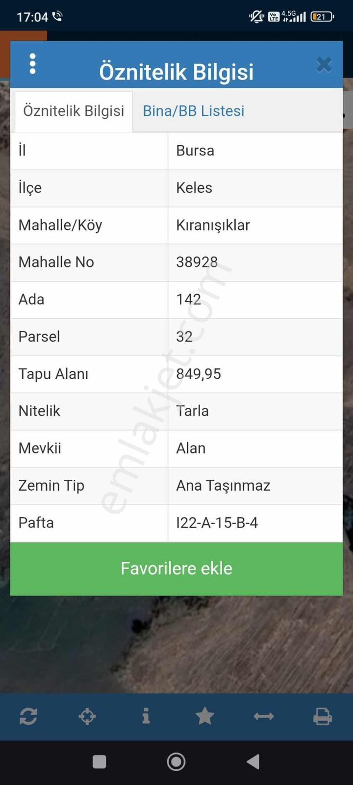 Bm Real Estate Keles Kıranışıklar'da Satılık 849 M2 Tarla