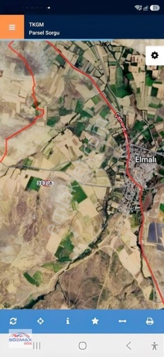 Elmalı'Da Satılık Tarla 7.031M Tek Tapu