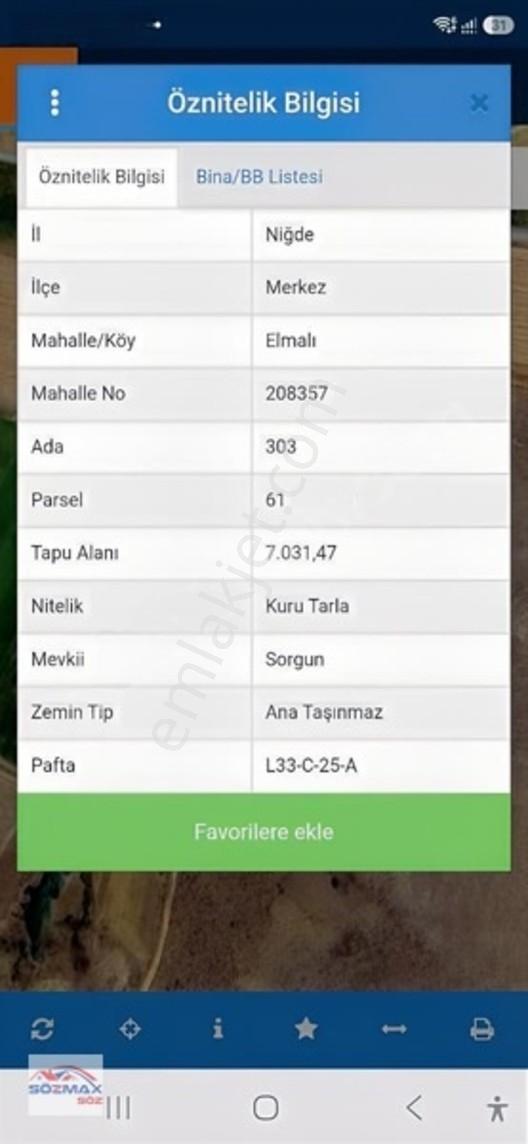 Elmalı'da Satılık Tarla 7.031m Tek Tapu — fotoğraf 3