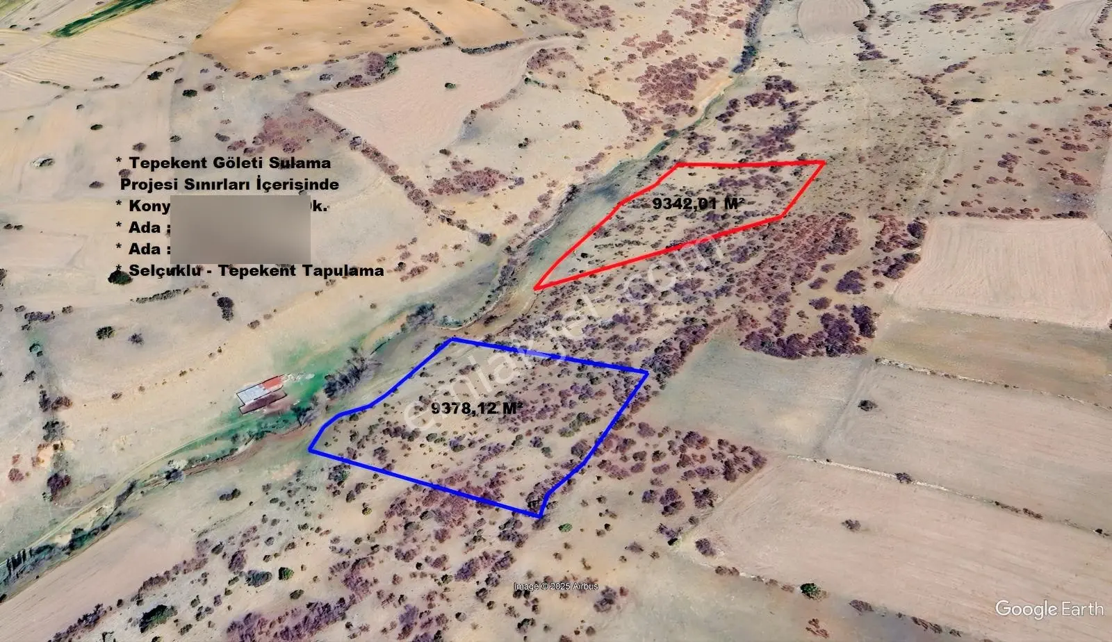 Tepekent Göleti Sulaması Proje İçerisinde 9342 M² Satılık Tarla