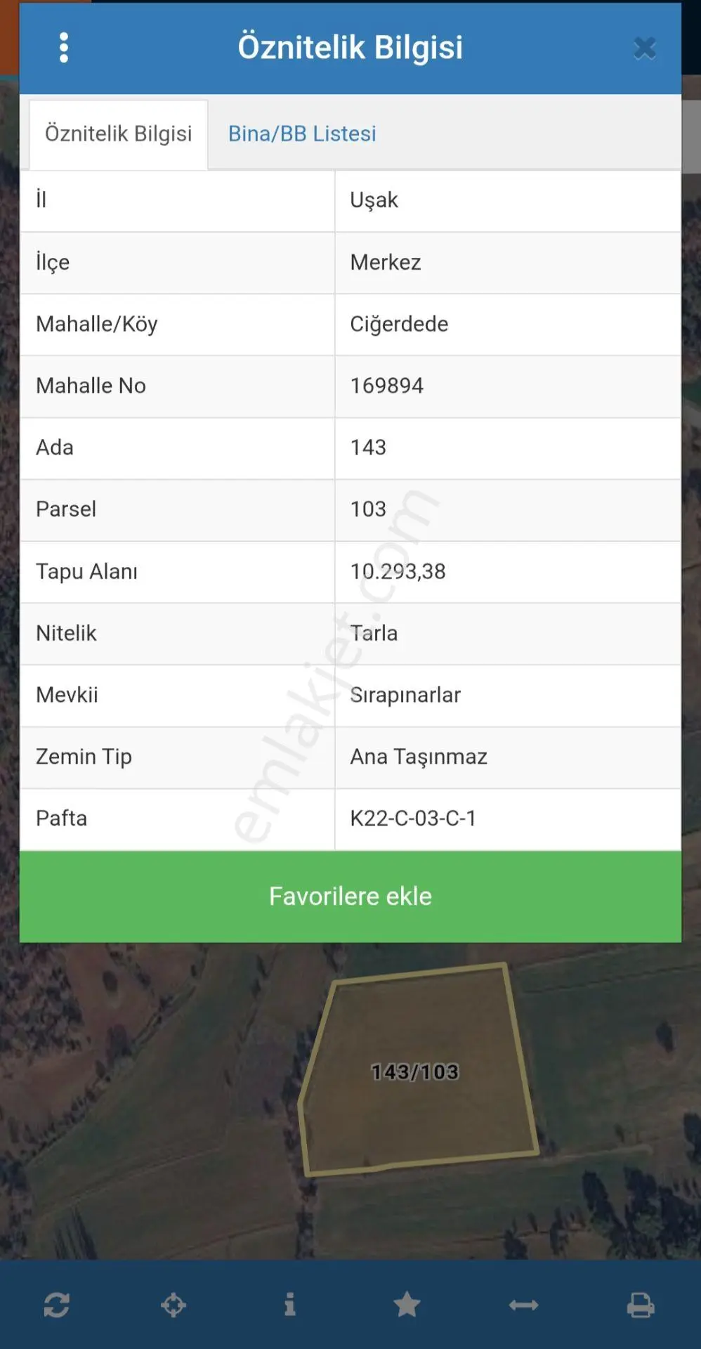 Ciğerdede Çakırlar Mahallesinde Acil Satılık Tarla
