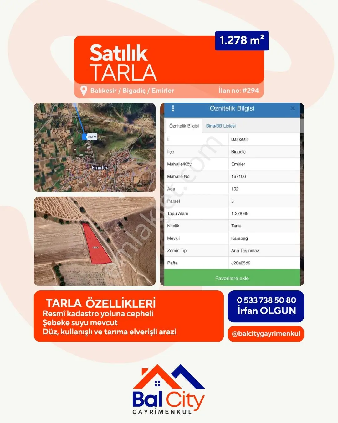Balcity- Bigadiç Emirlerde Resmi Yola Cepheli 1.278 M2 Yatırım Fırsatı