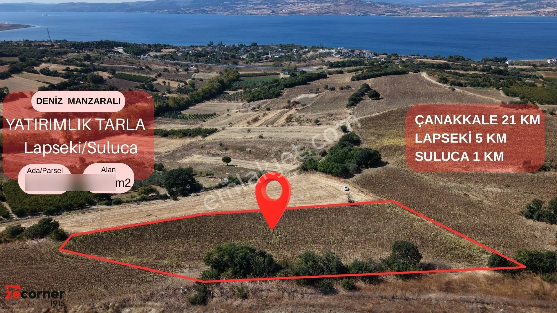 Çanakkale Suluca'Da Otobana Cephe Boğaz Manzaralı Yatırımlık