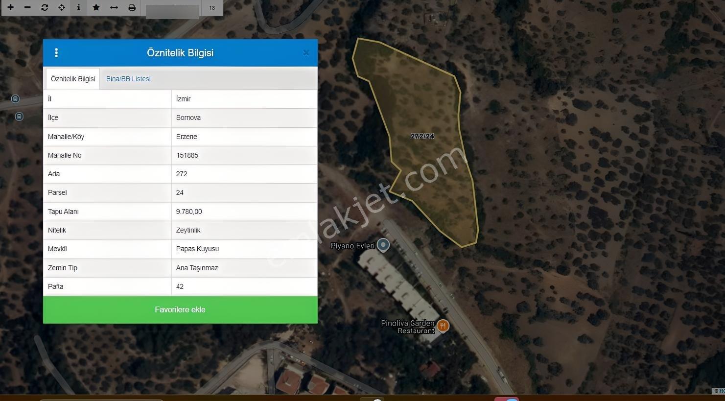 Bornova Erzene "papas Kuyusu" Mevkii 9.780m² Satılık — fotoğraf 11