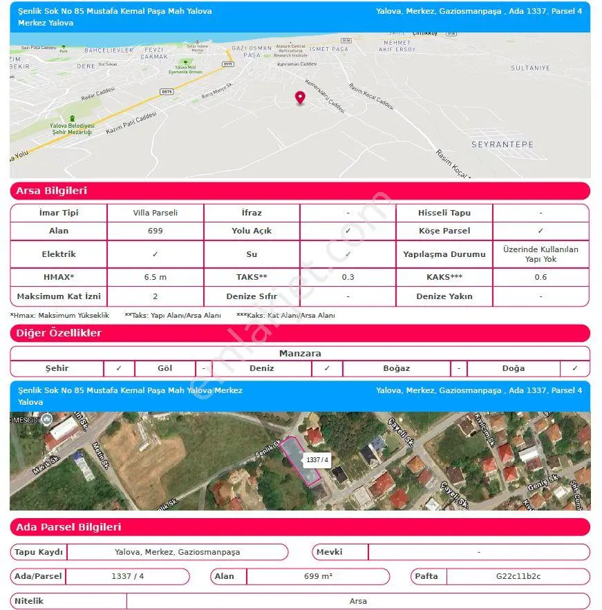 Yalova Merkezde | Deniz Manzaralı | Dubleks Villa İmarlı | Satılık Arsa — fotoğraf 18