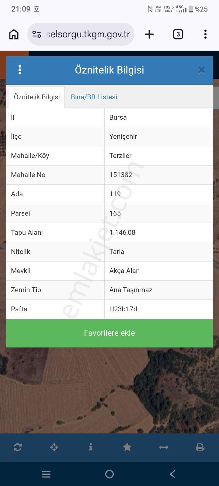 Bursa Yenişehir Terzilerde 1146 M Köye Yakin Tarla — fotoğraf 3