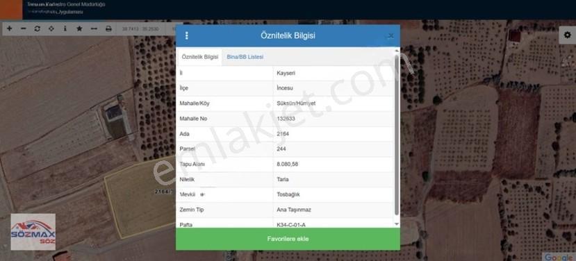 İncesu Süksünde Asfalt Yola Cepheli Fırsat Tarla — fotoğraf 2