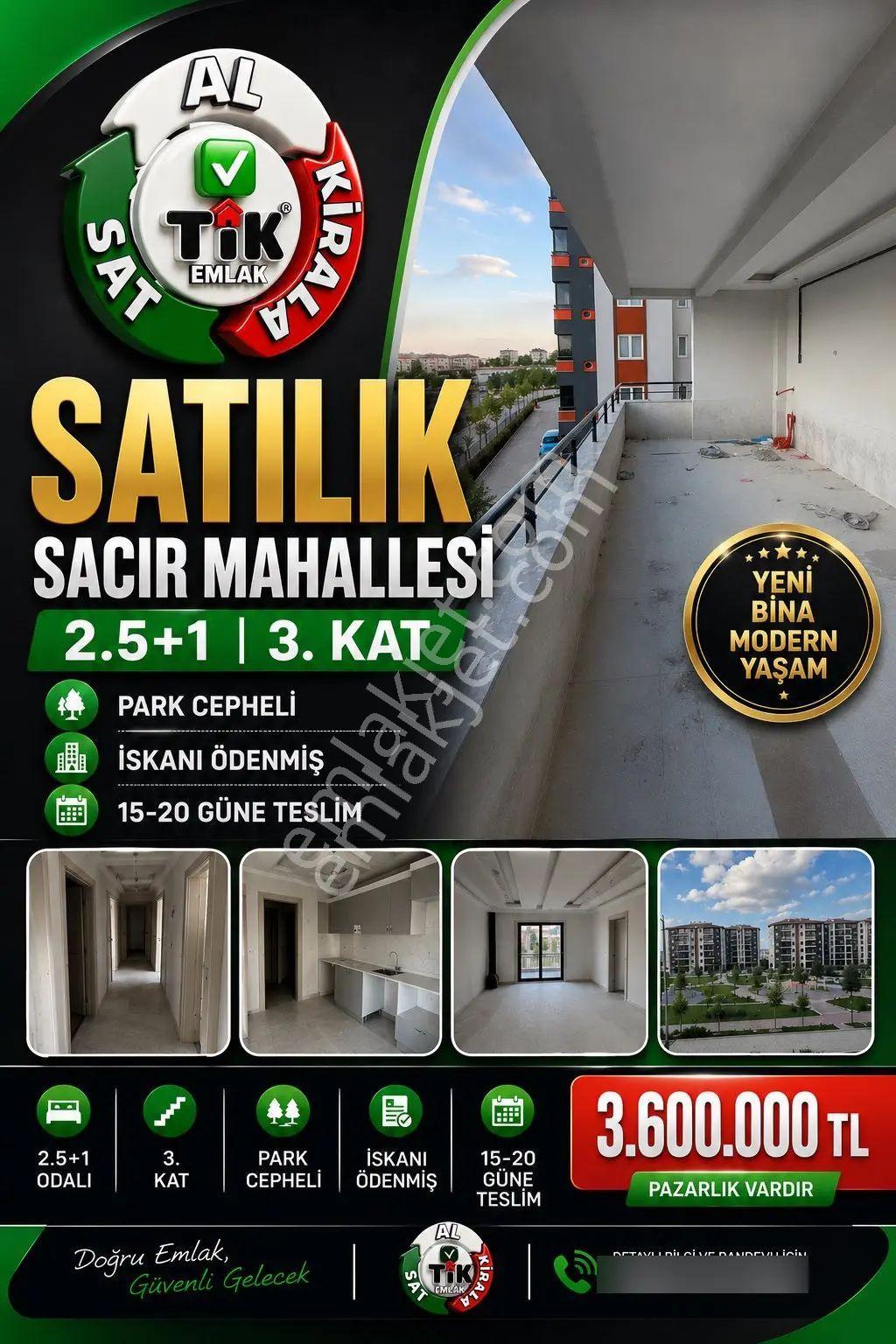 Şok Fiyat ! Sacır Mah.’De Park Manzaralı 2.5+1 Lüks Daire