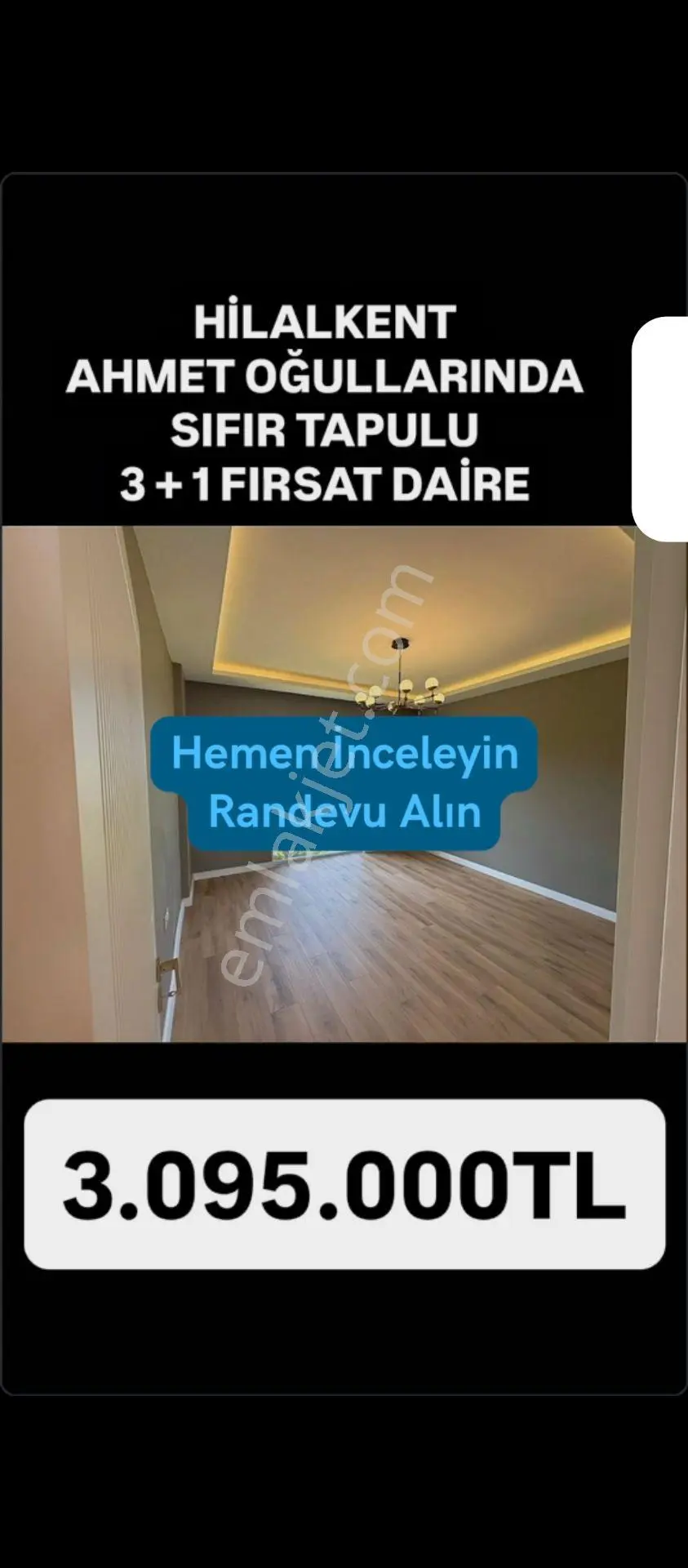 Hilalkent'te Ahmetoğullarında 3+1 Sıfır Lüks Daire — fotoğraf 2