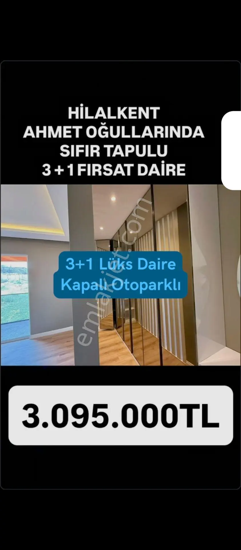 Hilalkent'te Ahmetoğullarında 3+1 Sıfır Lüks Daire — fotoğraf 4