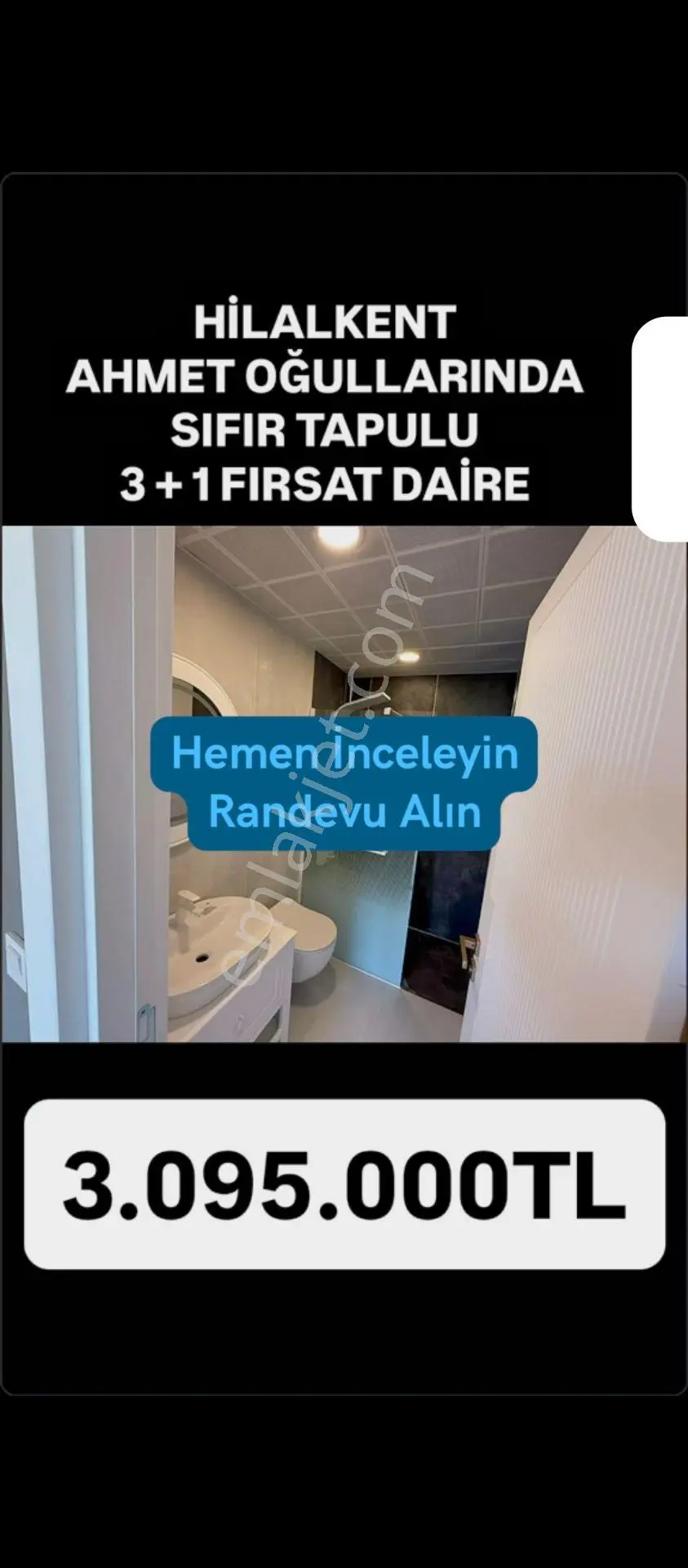 Hilalkent'te Ahmetoğullarında 3+1 Sıfır Lüks Daire — fotoğraf 5
