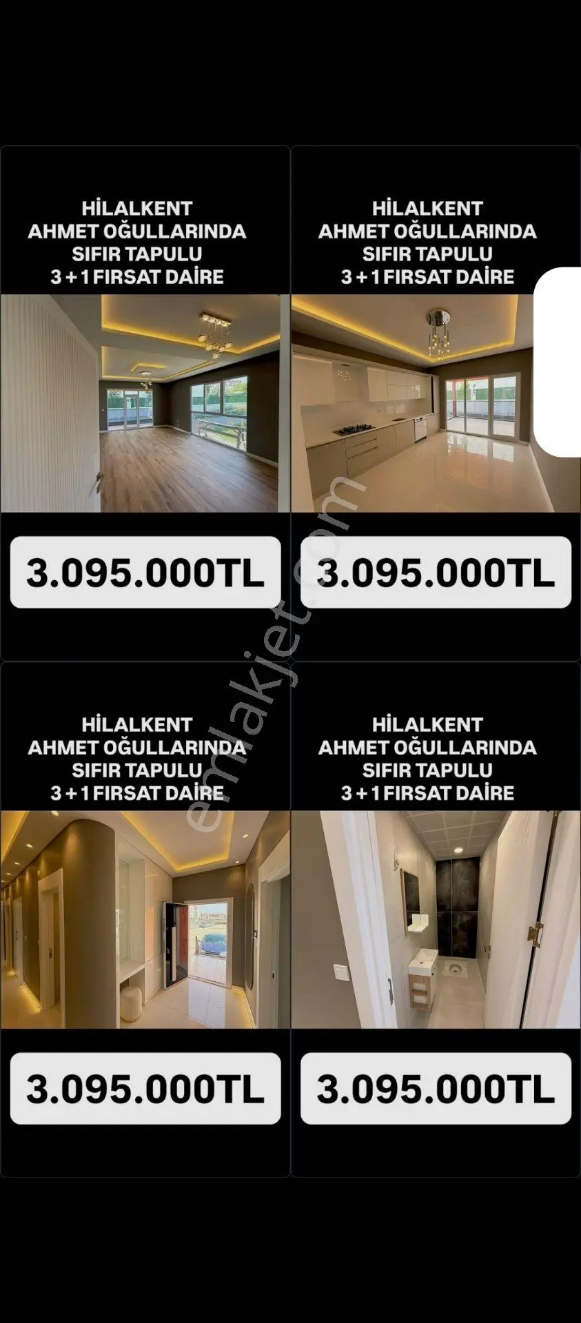 Hilalkent'te Ahmetoğullarında 3+1 Sıfır Lüks Daire — fotoğraf 7