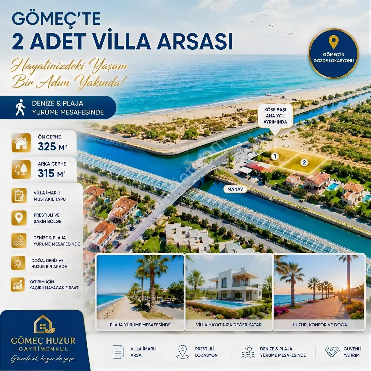 Huzur^Dan Denize Yürüme Mesafesinde Müstakil Köşe Parsel Arsalar