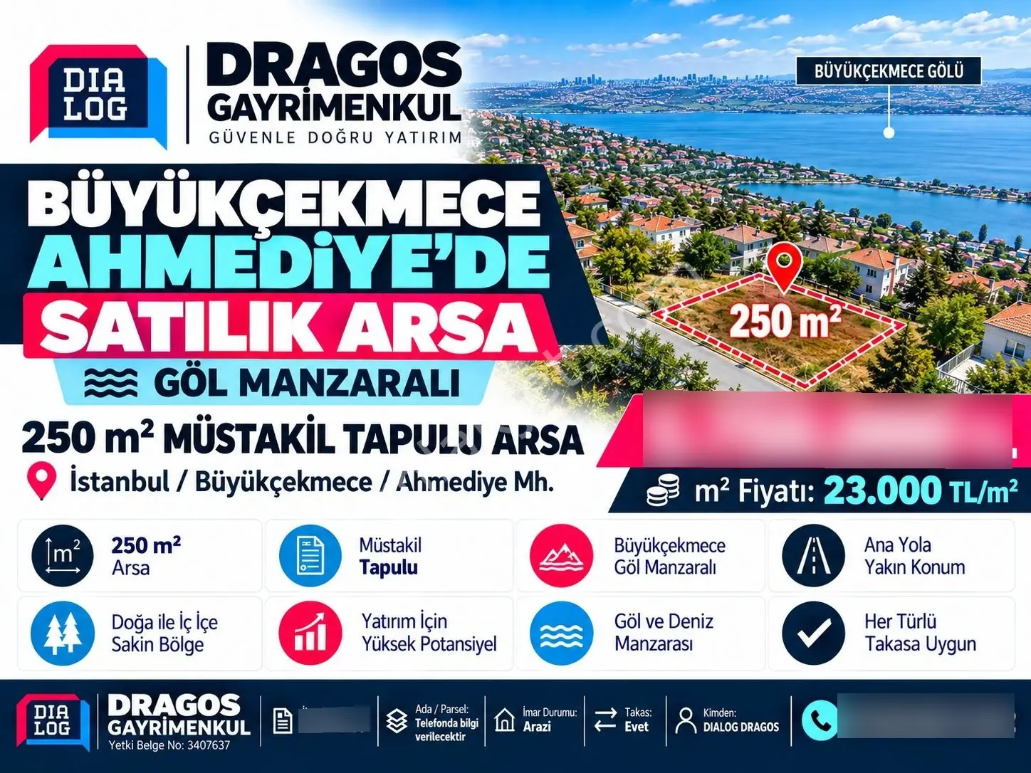 Büyükçekmece Gölün Kenarında Ahmediyede 250 M2 Satılık Arsa