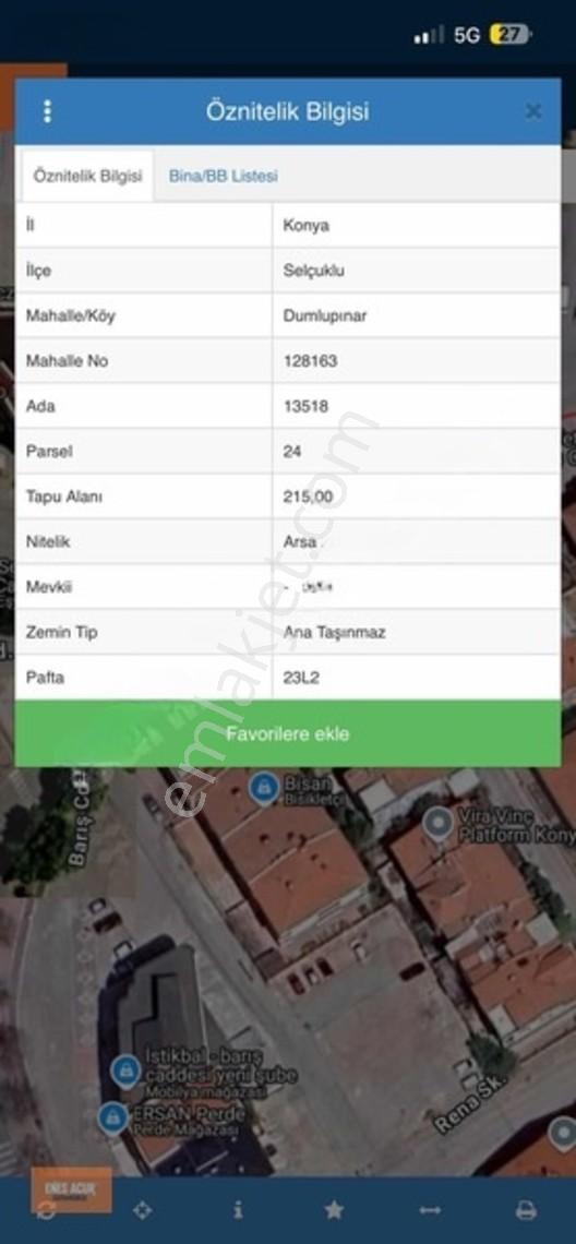 Enes Acur'dan Mükemmel Konum Barış Cad. Satılık 215 Mt Arsa — fotoğraf 4