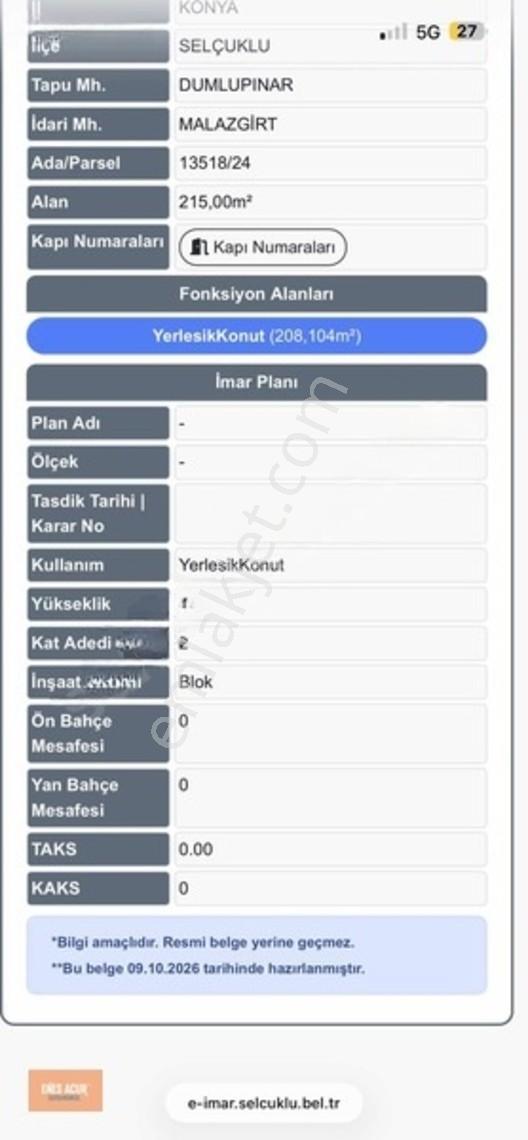 Enes Acur'dan Mükemmel Konum Barış Cad. Satılık 215 Mt Arsa — fotoğraf 6