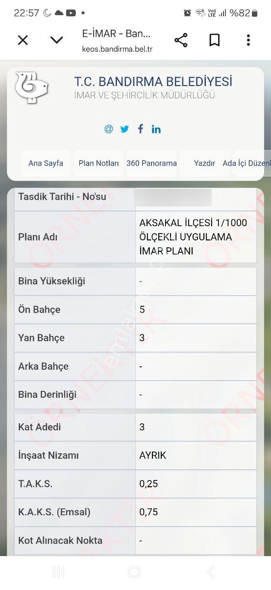 Bandırma Aksakalda Doğayla İç İçe, Açık Manzaralı İmarlı Arsa — fotoğraf 12