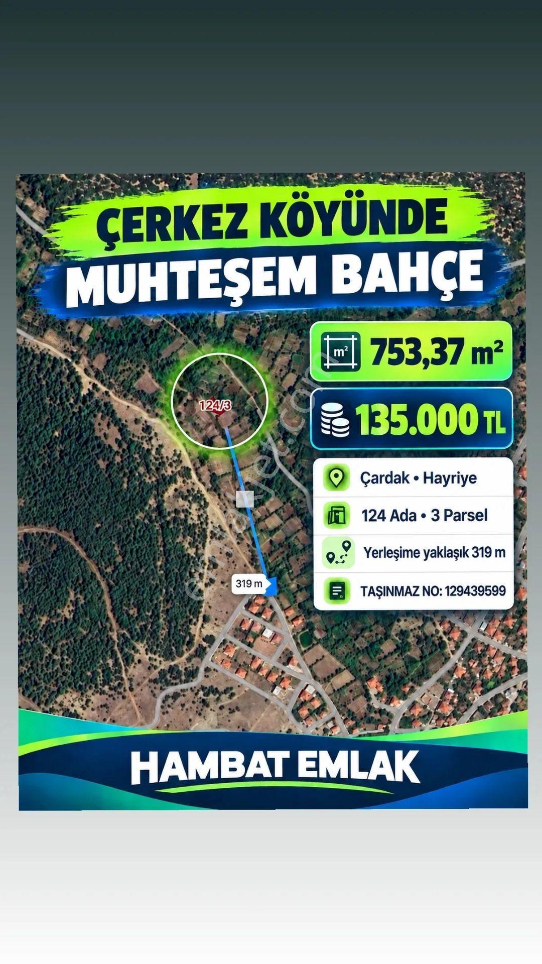 Denizli Çardak Hayriye Mahallesi'Nde Satılık 753 M² Tarla
