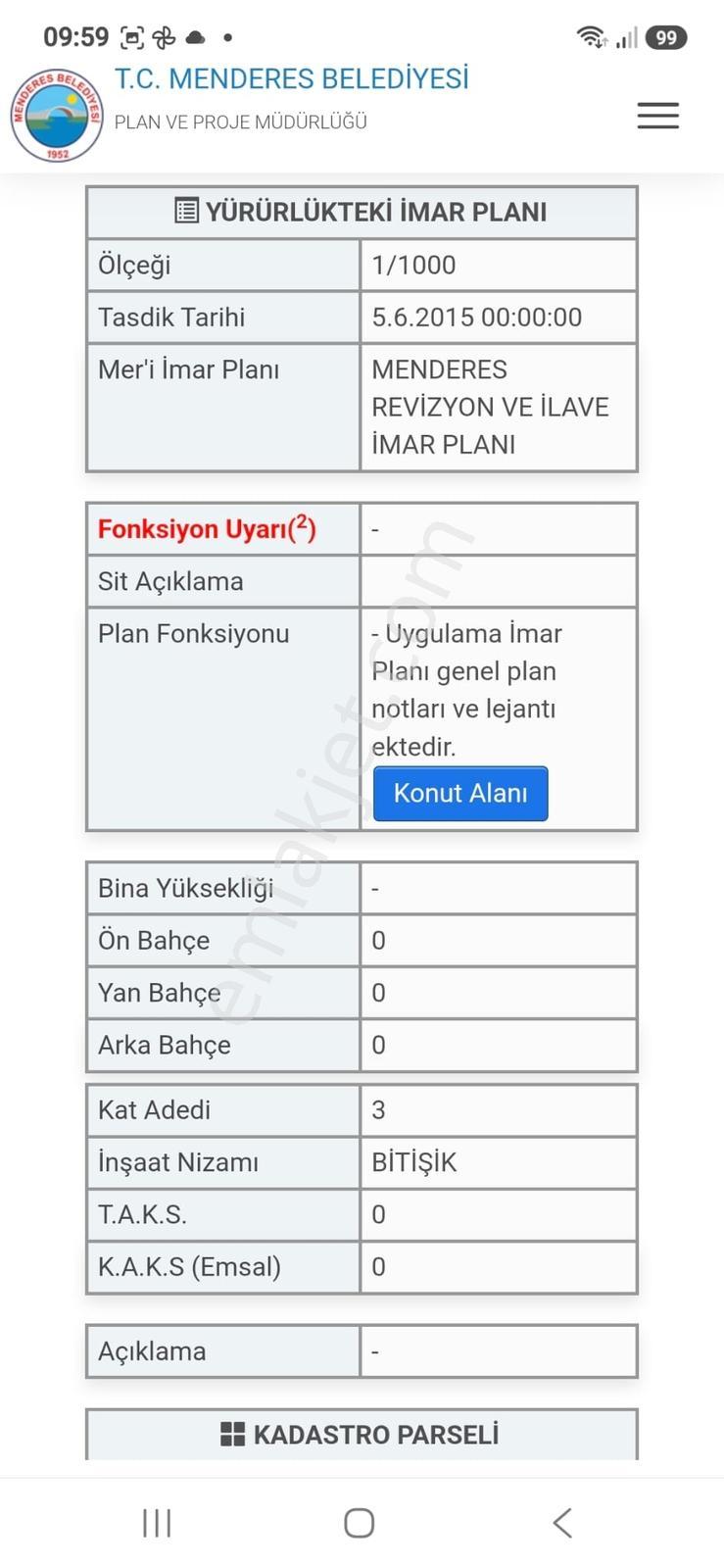 Menderes Kasımpaşa'da Satılık 68m² İmarlı Arsa Hisses — fotoğraf 6