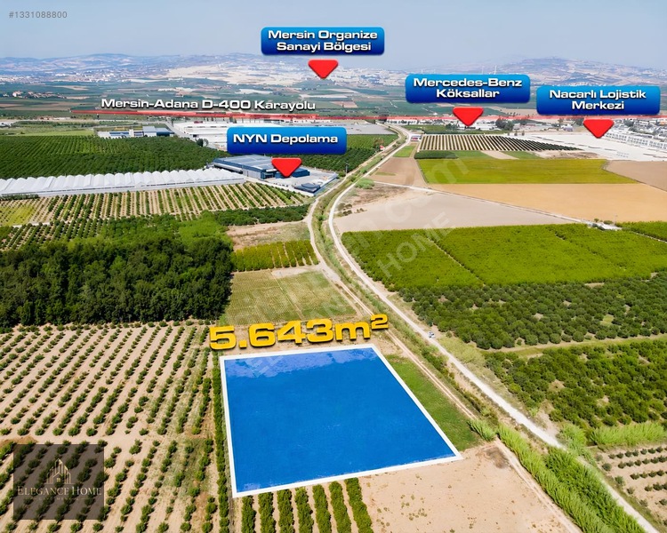 Mersin Akdeniz Evci Mahallesi Satılık Yatırımlık Tarla — fotoğraf 2
