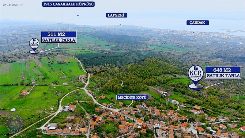 Çanakkale Mecidiyede Boğaz Manzaralı Satılık İki Adet Tarla — fotoğraf 2
