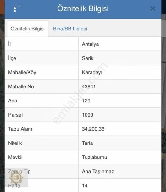 Atabay'dan Serik Karadayı'da 34200 M2 Müstakil Tarla — fotoğraf 3