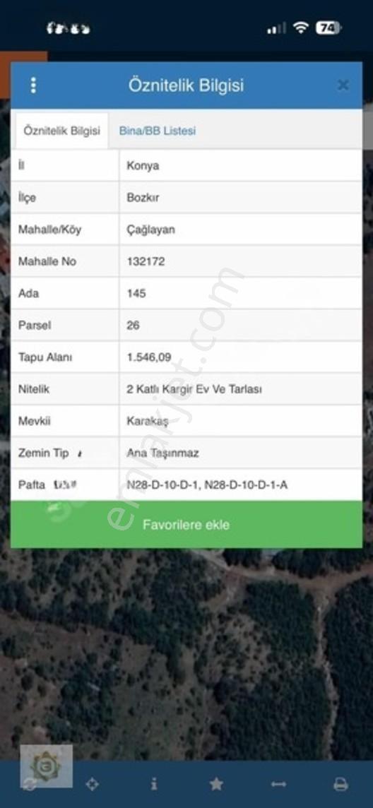 Atabay'dan Bozkır Çağlayan Köyünde 1.546 M2 Müstakil Tarla Ve Ev — fotoğraf 2