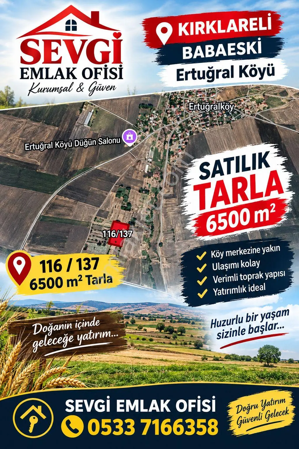 Sevgi Emlaktan Satılık Tarla
