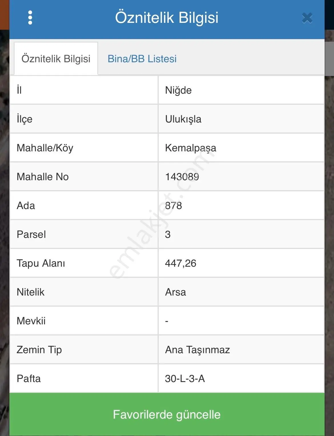 Ulukışla Kemalpaşa 447m2 Arsa — fotoğraf 2