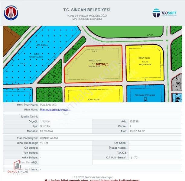 Sincan Mevlanada Konut İmarlı 99 Metre Hisse 16 Kat 1.7 Emsal — fotoğraf 30