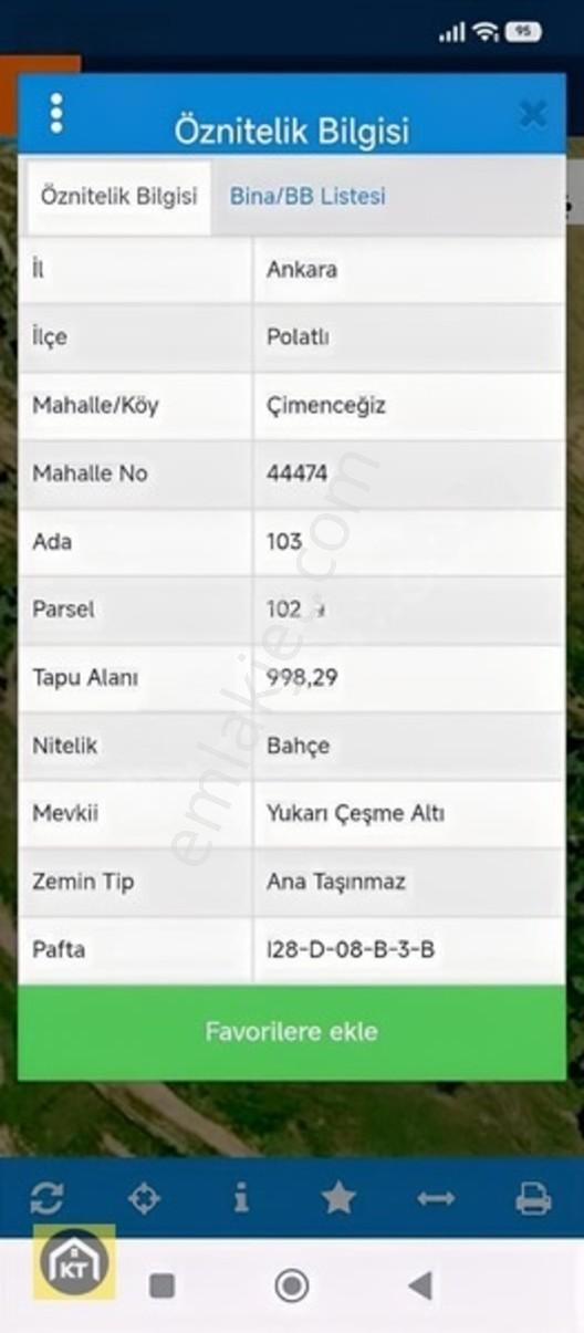 K.topçu'dan Polatlı Çimenceğiz 998m2 Tek Tapu Bahçe Yeri — fotoğraf 6