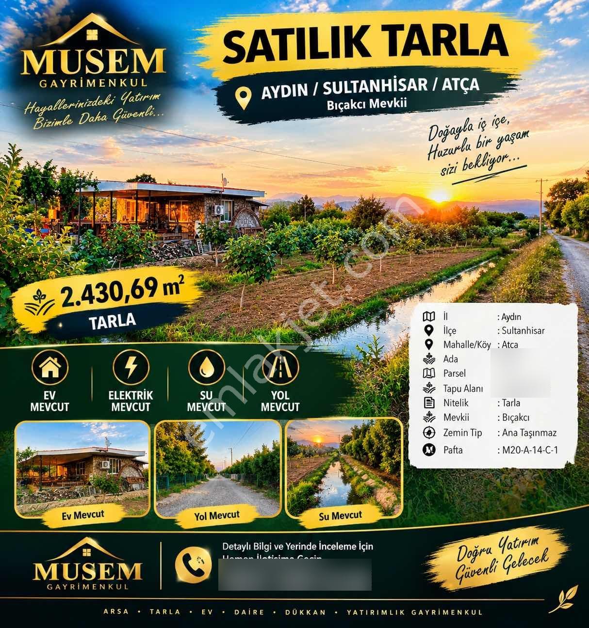 Musem Gayrimenkul'Den Satılık Tarla