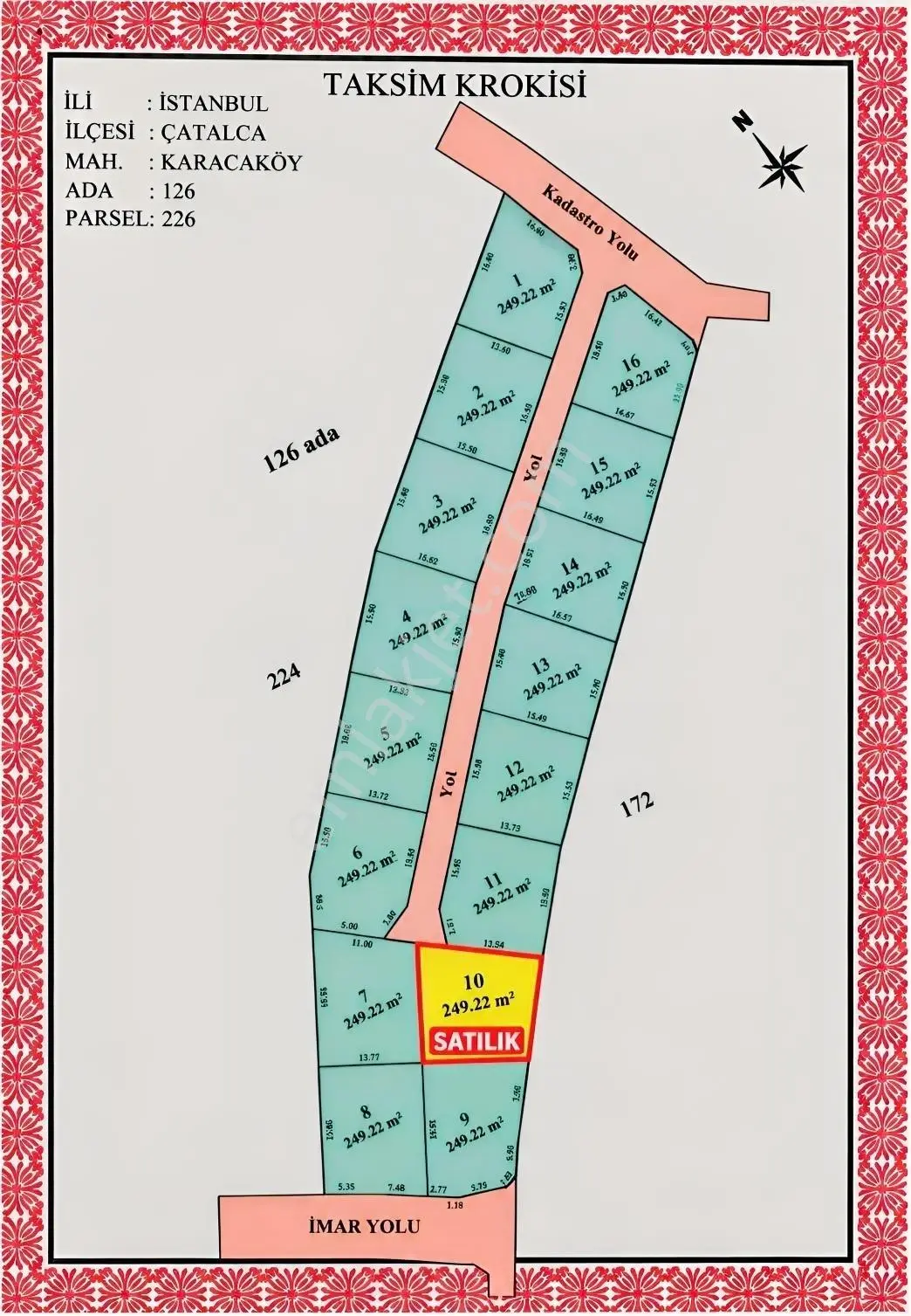 Çatalca Karacaköyde 250 M² Uygun Fiyatlı Yatırımlık Arsa