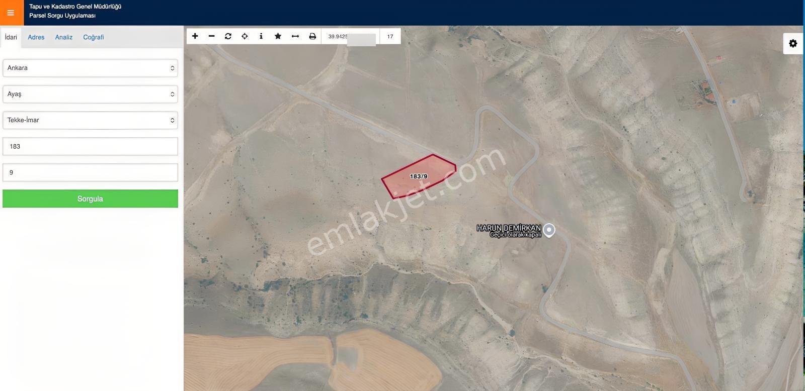 Fırsat!!! Tekke İmarda 500M2 Hisseli Arsa