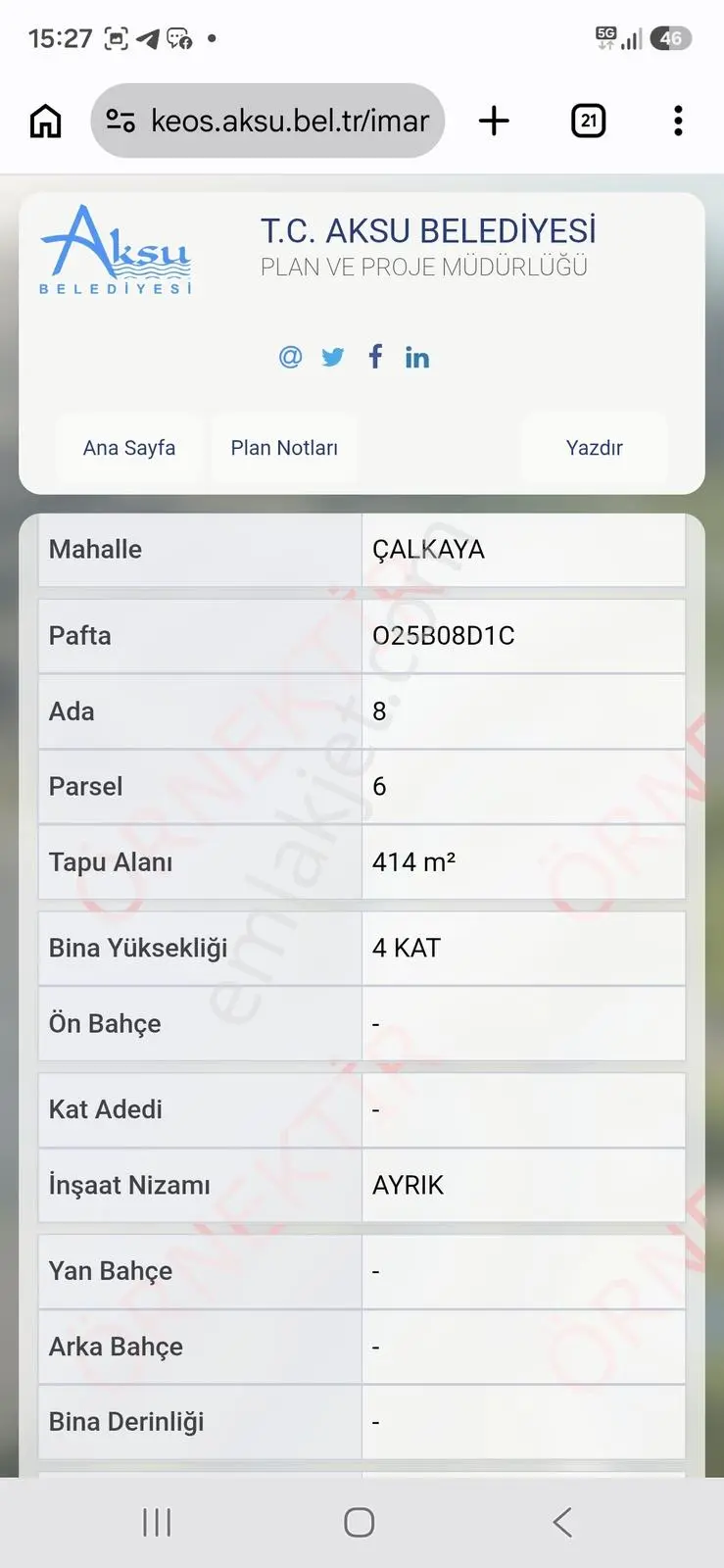 Çalkaya Mandırlarda Panoromik Manzaralı 414 M2 Köşe Parsel Arsa — fotoğraf 11