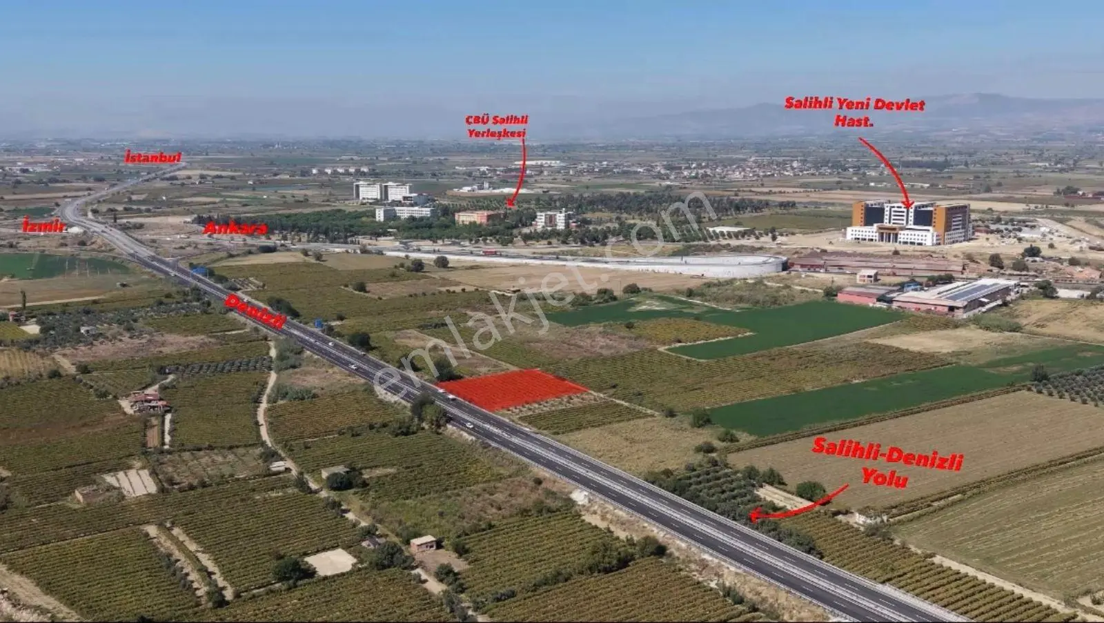 Salihli Denizli Yoluna Sıfır 3052 M² Satılık Bağ — fotoğraf 3