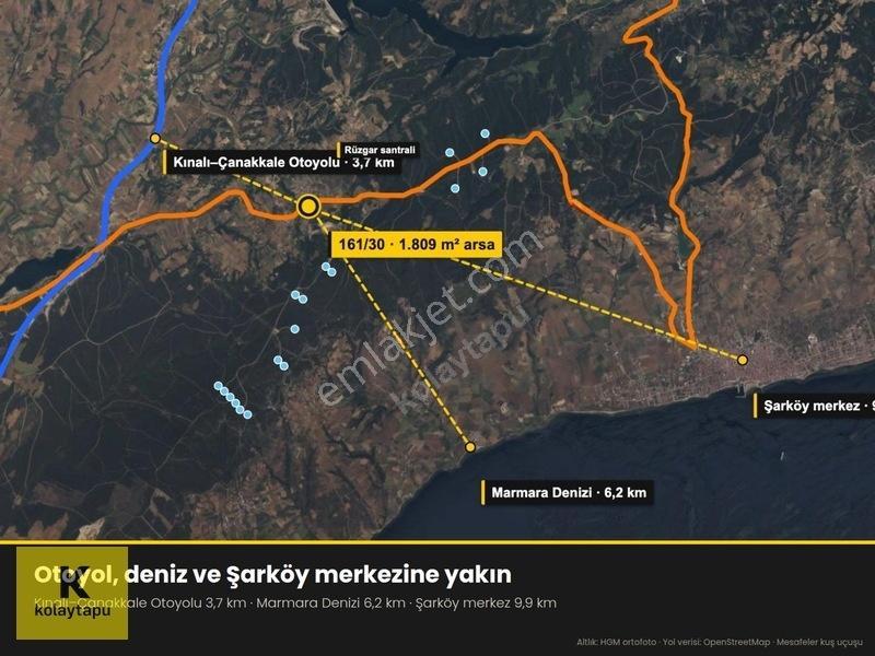 Kolaytapu Şarköy Yeniköy Köy Kenarı 1.809 M² Arsa · Denize 6 Km — fotoğraf 4