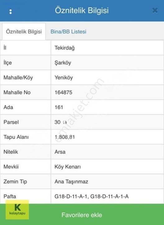 Kolaytapu Şarköy Yeniköy Köy Kenarı 1.809 M² Arsa · Denize 6 Km — fotoğraf 29