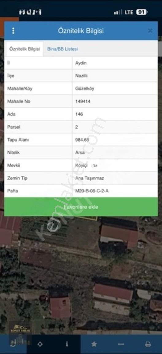 Konut Emlaktan Aydın Nazilli Güzelköy Mah Satılık 984 M2 İmarl — fotoğraf 2