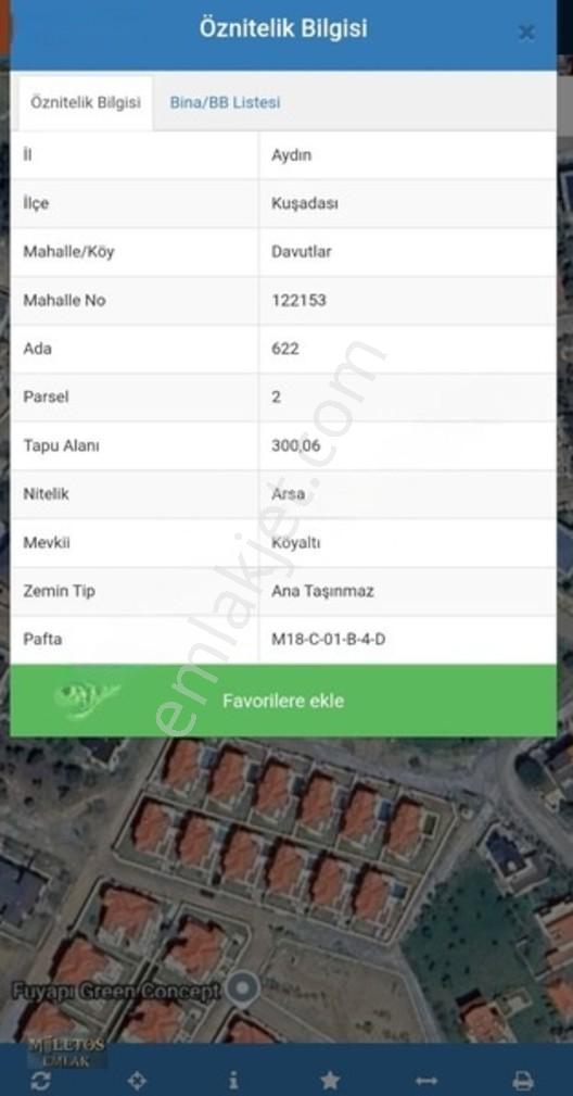 Kusadasi Davutlarda 300m2 Satılık Mustakil Villa Arsasi