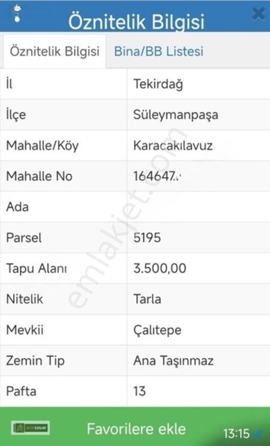 Tekirdağ-süleymanpaşa Karacakılavuz Mh. "3500" M2 Satılık Tarla — fotoğraf 8