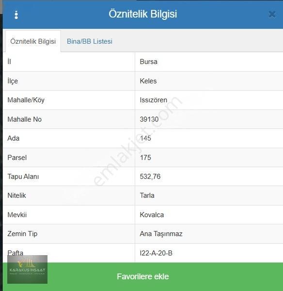 Karakuş Gayrimenkul'den Keles Issızören'de Satılık Tarla — fotoğraf 2