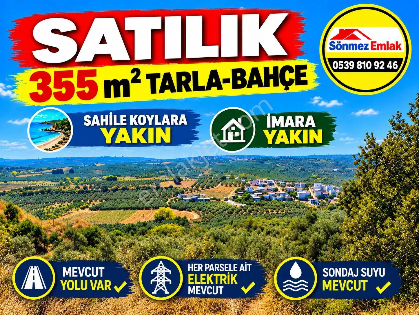 Mudanya Esence Eşkel'de 355 M² Satılık Tarla-bahçe | Yol, Su, Elektrik — fotoğraf 4
