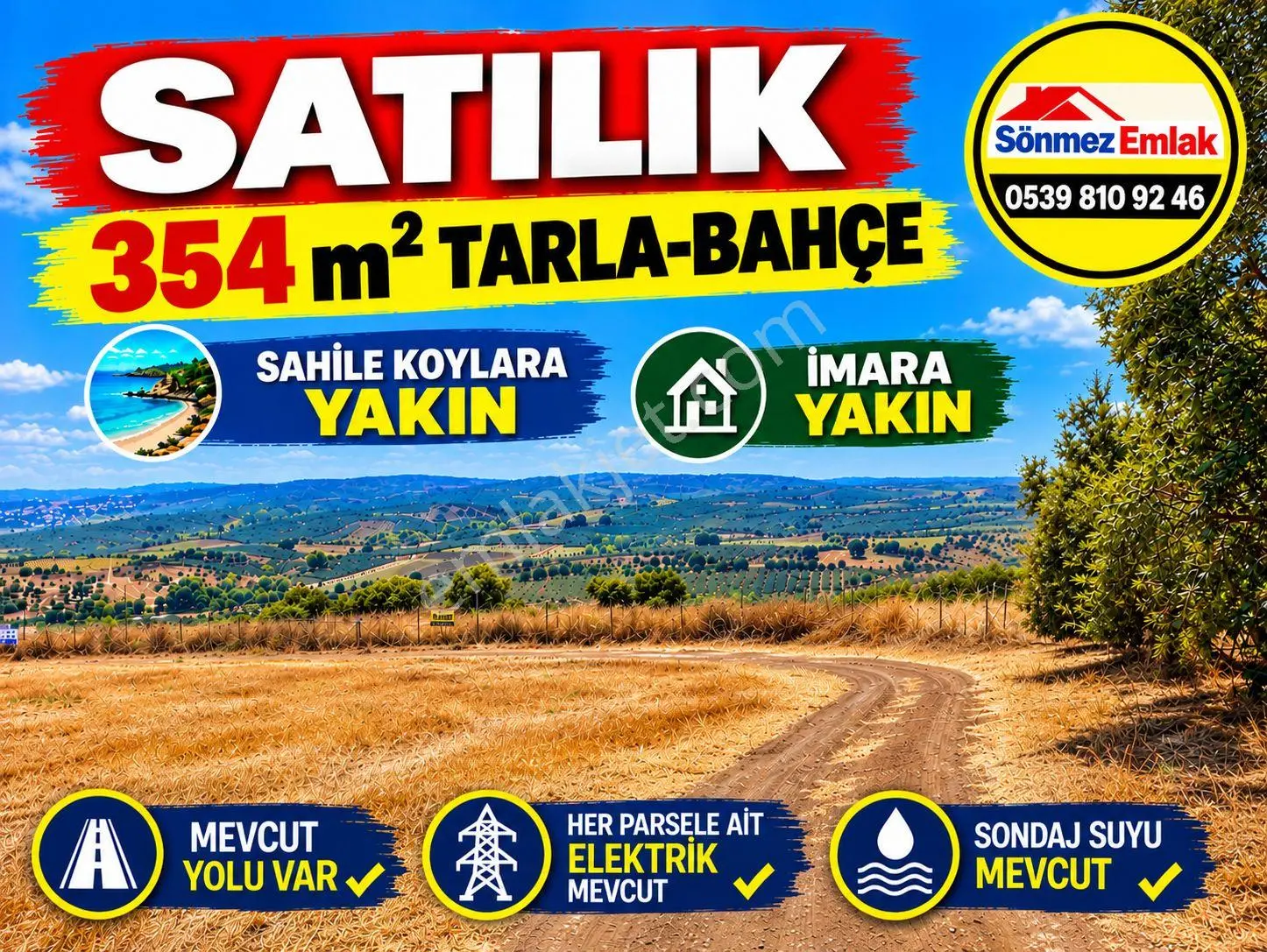 Mudanya Esence'de 354 M² Satılık Tarla-bahçe | Yol, Su, Elektrik — fotoğraf 3